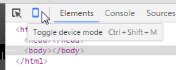 Chrome toggle device mode icon Chrome toggle device mode icon